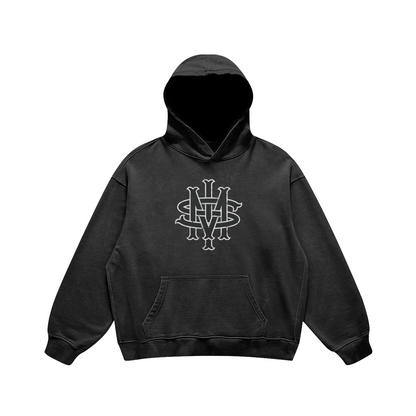 MATERIALISM 'University' Heavyweight Hooded Sweatshirt [vnt.blk].