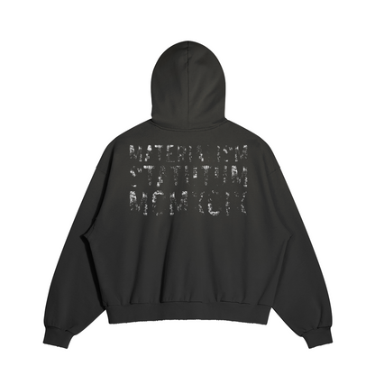 MATERIALISM 'Antique' Box Hooded Sweatshirt [vnt.blk].